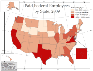 Paid Federal Employees, 2009 (via ME!)